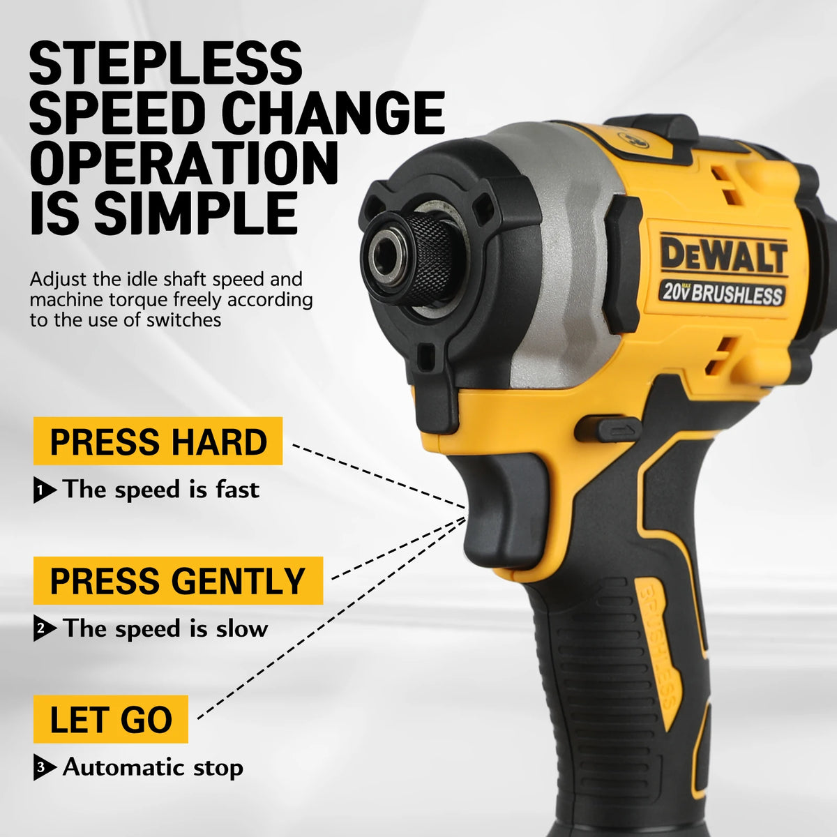Dewalt DCF850 20V Rechargeable Wireless Electric Screwdriver, Lithium Battery, Power Tool, High Altitude Initial Torque