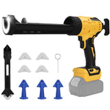 Electric Caulking Gun Glass Glue Gun 6 Speeds 10oz Cordless Silicone Gun Filling Sealing Caulking Tools for Dewalt 20V Battery