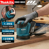 Makita DBO180Z Bare 18V Brushless 125mm Random Orbital Sander 3 Speed For Drywall Putty Home DIY Polishing