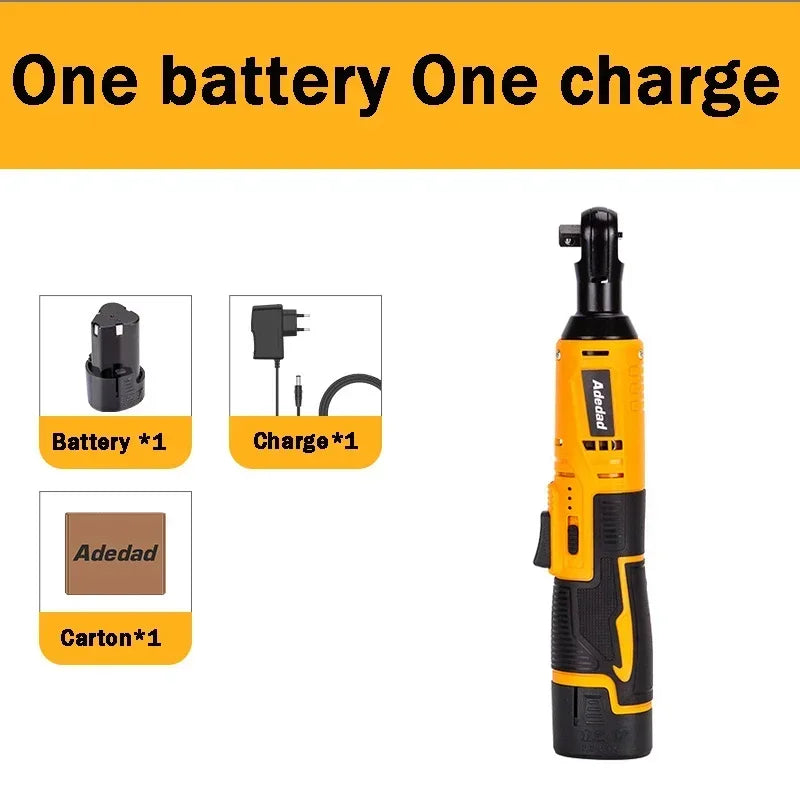 3/8 12V Rechargeable Electric Wrench,Ratchet Set, Angle Drill, Screwdriver To Remove Screw Nut, Automobile Maintenance Tool