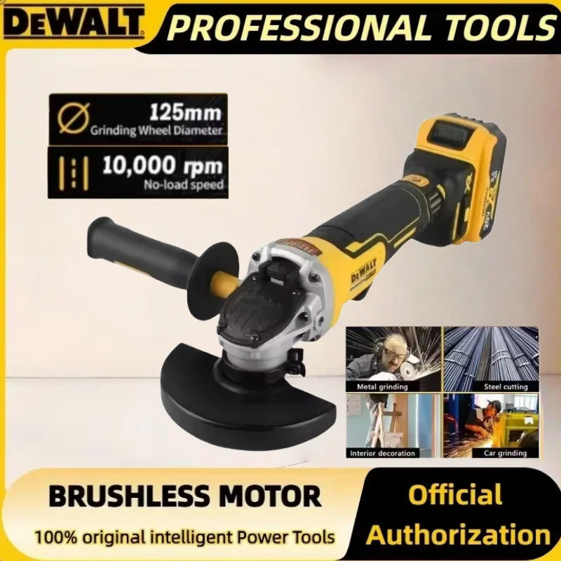 Dewalt 125mm Flat Head Angle Grinder DCG405, 18V Lithium Battery Brushless Bare Cutting Power Tool