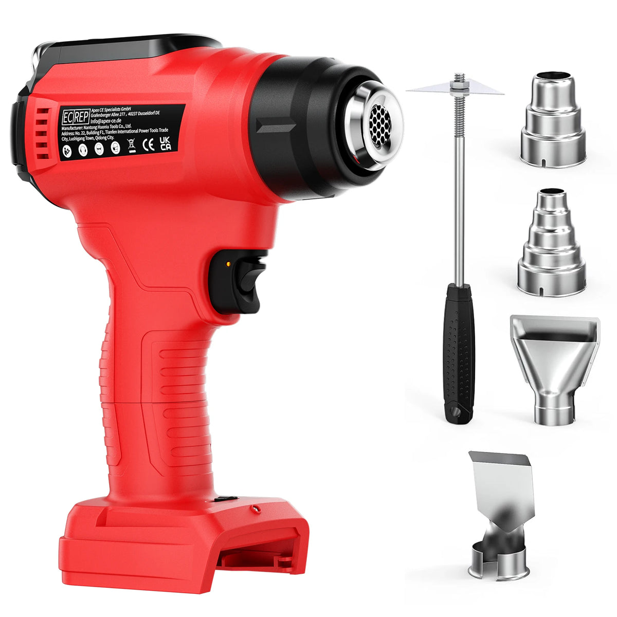 Nananuu 350W Cordless Heat Gun Portable Power Tool Heat Shrink Gun For Makita/For Dewalt/For Ryobi/For Milwaukee(NO Battery)