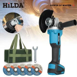 HILDA 125mm Brushless And Brushed Angle Grinder Cordless Grinding Machine Cutting 12V Angle Grinder For Makita 18V Battery