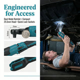 Makita DWR180 18V Cordless Ratchet Wrench 47.5Nm 800RPM with LED Light and Electric Brake for Auto Repair and Maintenance