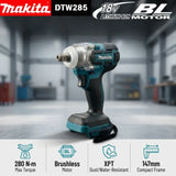 Makita DTW285 18V Brushless Cordless Impact Wrench 280N·m 1/2 Inch Reverse Auto Stop for Auto Maintenance Repair