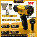 Dewalt Digital Display Electric Air Guns Cordless Heat Gun With 3 Nozzles Industrial Shrink Wrapping Hot Air Gun for 20V Battery