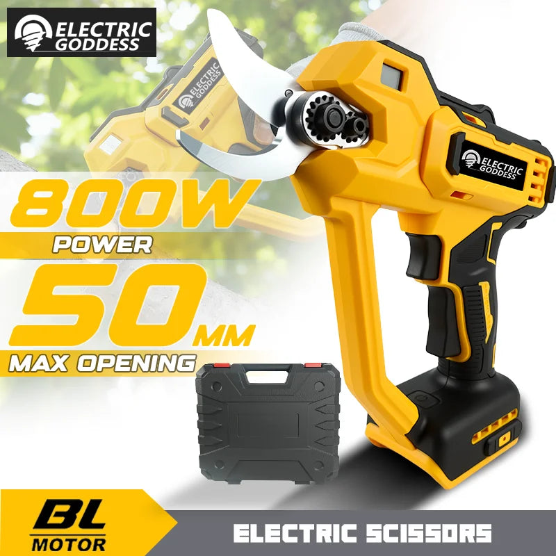 Electric Goddess Brushless 50mm Electric Scissors Cordless Fruit Tree Garden Electric Pruning Shear For Dewalt 20V Battery Pin ﻿