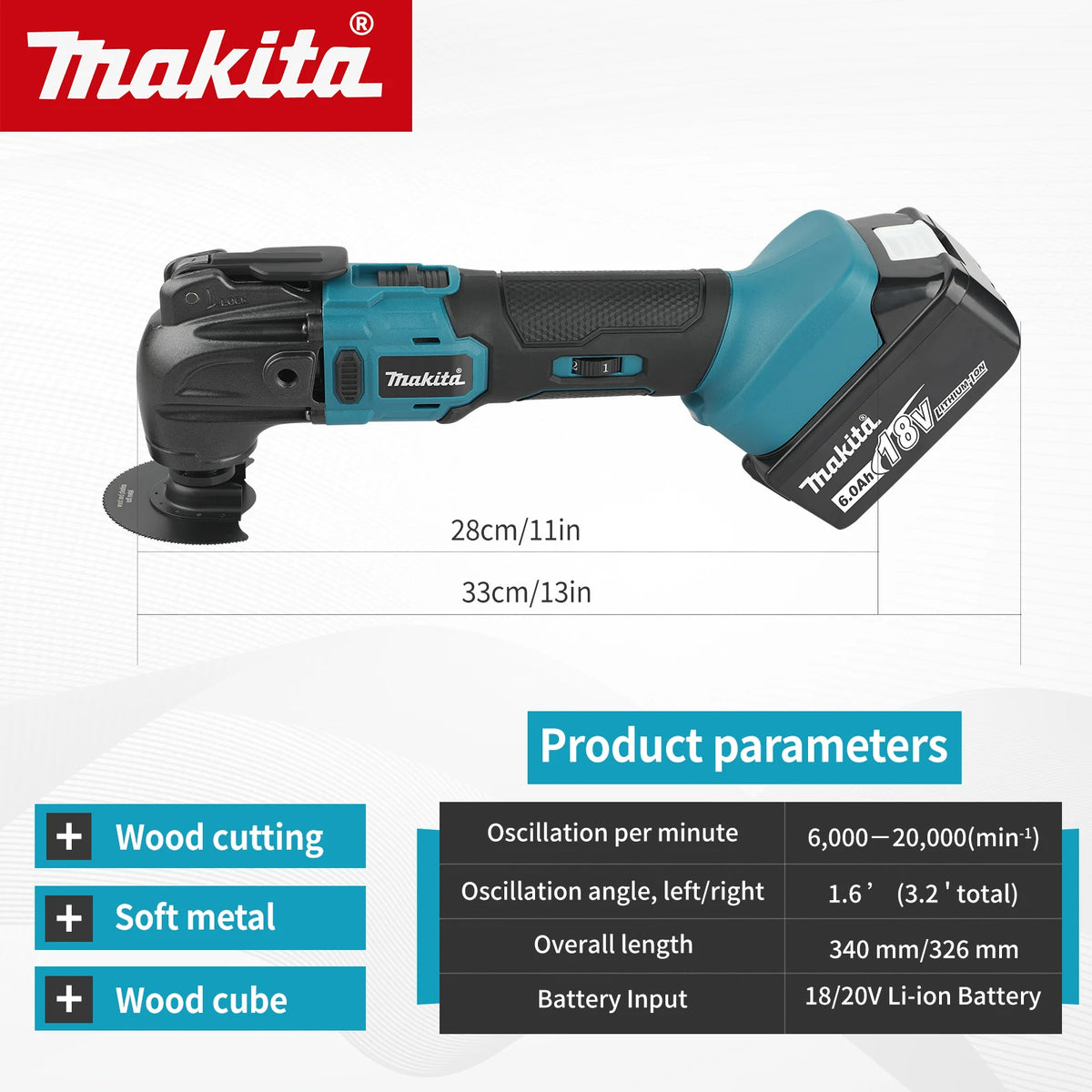 2026 Makita Brushless Quick Release Oscillating 18V Tool Multi Functional Tool Renovator Electric Trimmer Compatible.DTM51