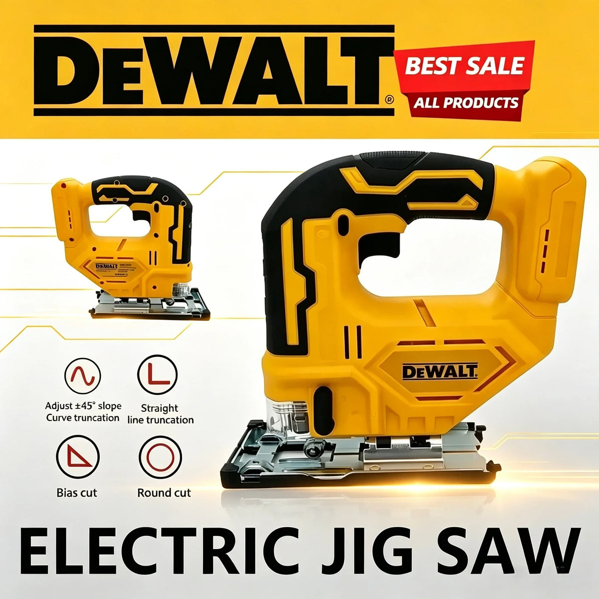 Dewalt Brushless Curve Saw 18V Cordless Electric Jig Saw Portable Multifunction Adjustable Woodworking Power Tool