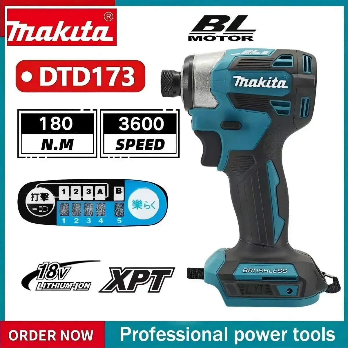 Makita DTD173 18V Brushless Bare Impact Driver T Mode Ring LED For Household Wood Furniture Repair No Battery