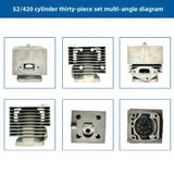46mm Cylinder Piston Kit for STIHL BR380 BR400 BR420 SR420 Blower, Replace 4203 020 1201, 2 Stroke Engine Assembly