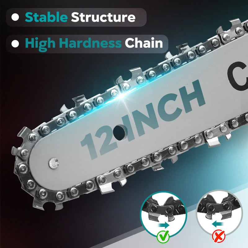 BABEQ 12 Inch Brushless Cordless Electric Chain Saw 6600W 20000RPM Auto Oiler For Makita 18V Battery Pin Garden Woodworking Tool