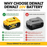 100% Original DEWALT XR 20V Battery 6Ah Rechargeable Li-Ion DCB206 Replacement Power Tool Battery Charger Combo DCB184 DCB200