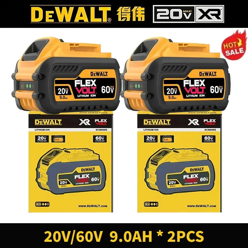 100% Original DeWALT 20V/60V 9.0Ah Power Tool Battery DCB206 DCB205 DCB200 DCF887 DCG405 DCD791 DCF922 DCF850 DCD805 Tool Batter