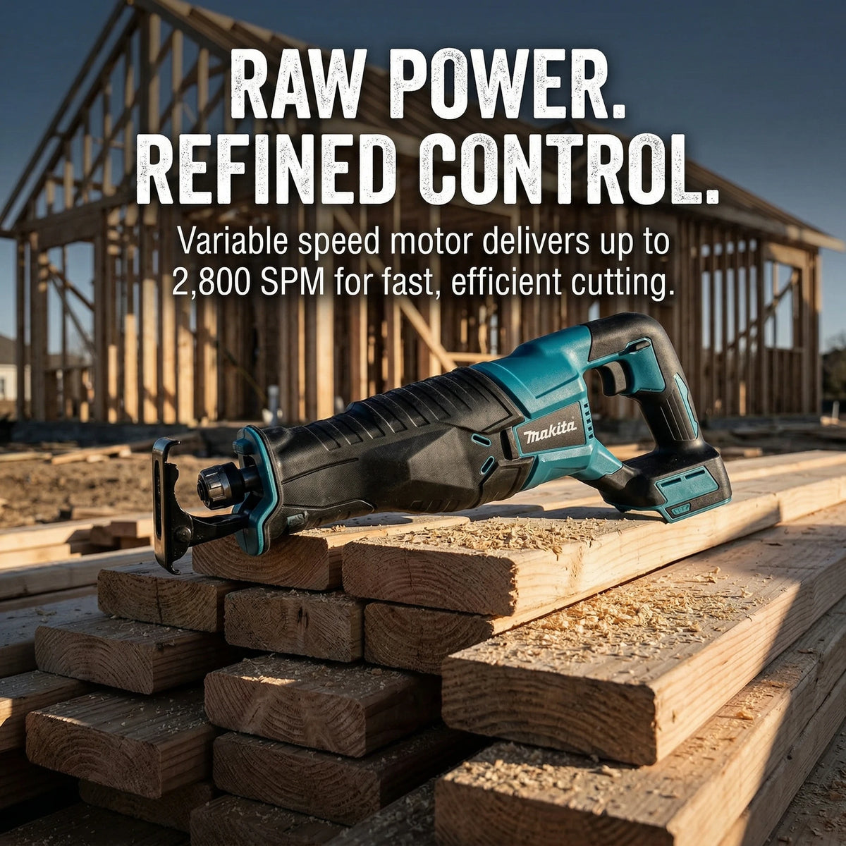 Makita Brushless Recip Saw, Cordless Power Tool for 18V & 20V Battery, Portable with 4PCS Blades, Wood/Metal Cutting Saw