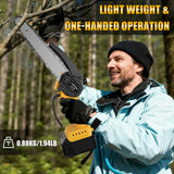 8 Inch Mini Electric Chainsaw Brushless Handheld Power Chain Saw for Tree Trimming Wood Cutting Fit for Dewalt 20V Battery Pin