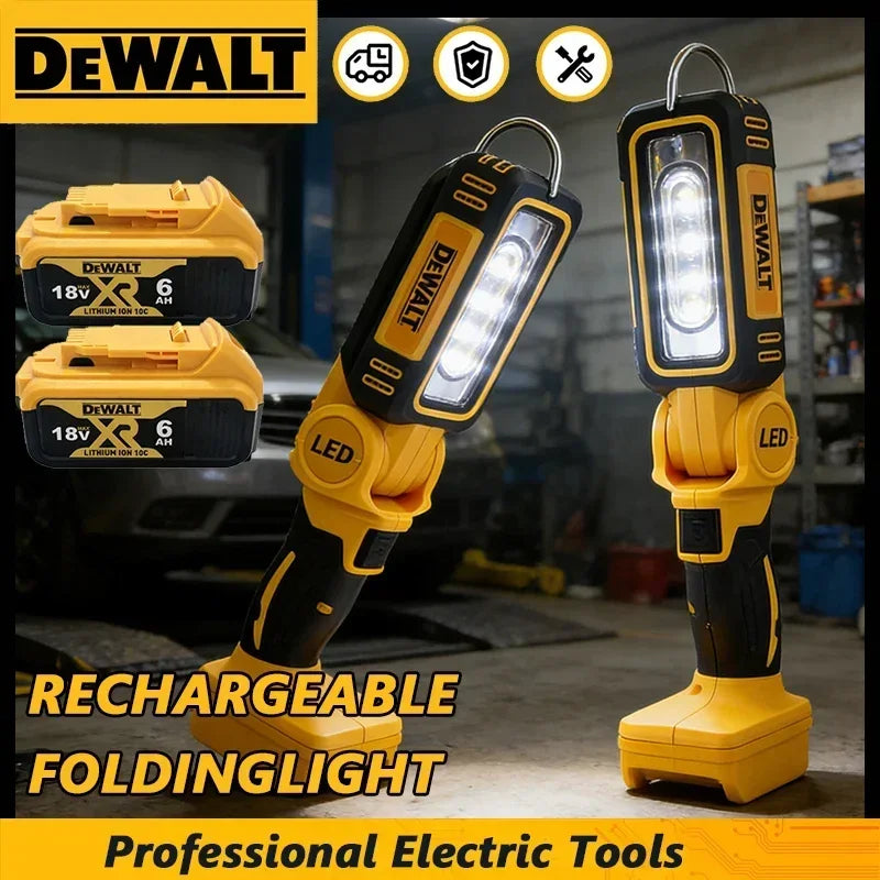 DEWALT 18V Lithium Battery 90 Degree Multifunctional Folding Work Light Portable Camping Light Emergency Flashlight Car Service