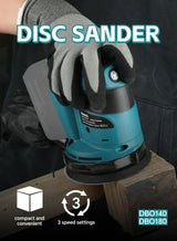 Makita DBO180Z Bare 18V Brushless 125mm Random Orbital Sander 3 Speed For Drywall Putty Home DIY Polishing