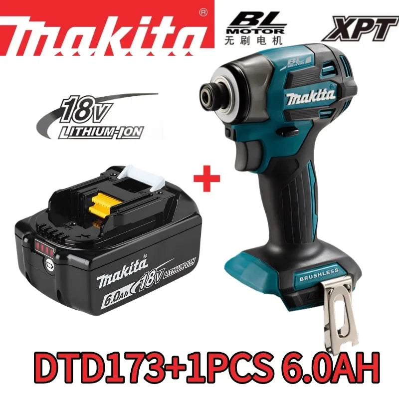 Makita DTD173 18V Cordless Impact Driver LXT BL Brushless Motor Electric Drill Wood/Bolt/T-Mode 180 N·M Rechargeable Power Tools