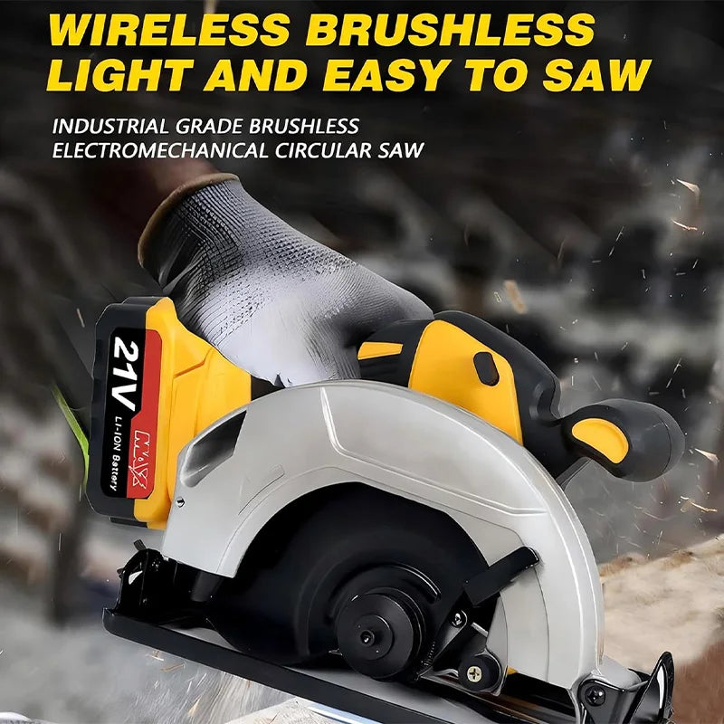 Cordless Circular Saw For DEWALT 20V MAX Battery, 7-1/4 Inch Brushless Power Circular Saws, 0-50 Degree Bevel Capability, Lightw