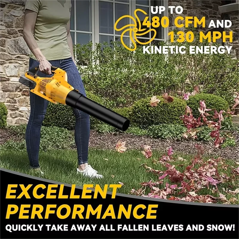 Yard Leaf Removal Storm Machine 6-Speed Adjustable Blower Power Tools for Dewalt 20v Battery Pin 32000rpm Cordless Leaf Blower