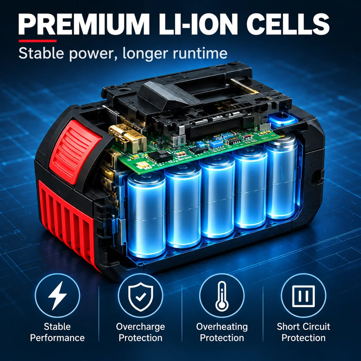 Bosch 18V 6.0Ah Lightweight Compact Genuine Battery for DIY Home Repair Fits BAT609G BAT610G GSR18V-LI Tools