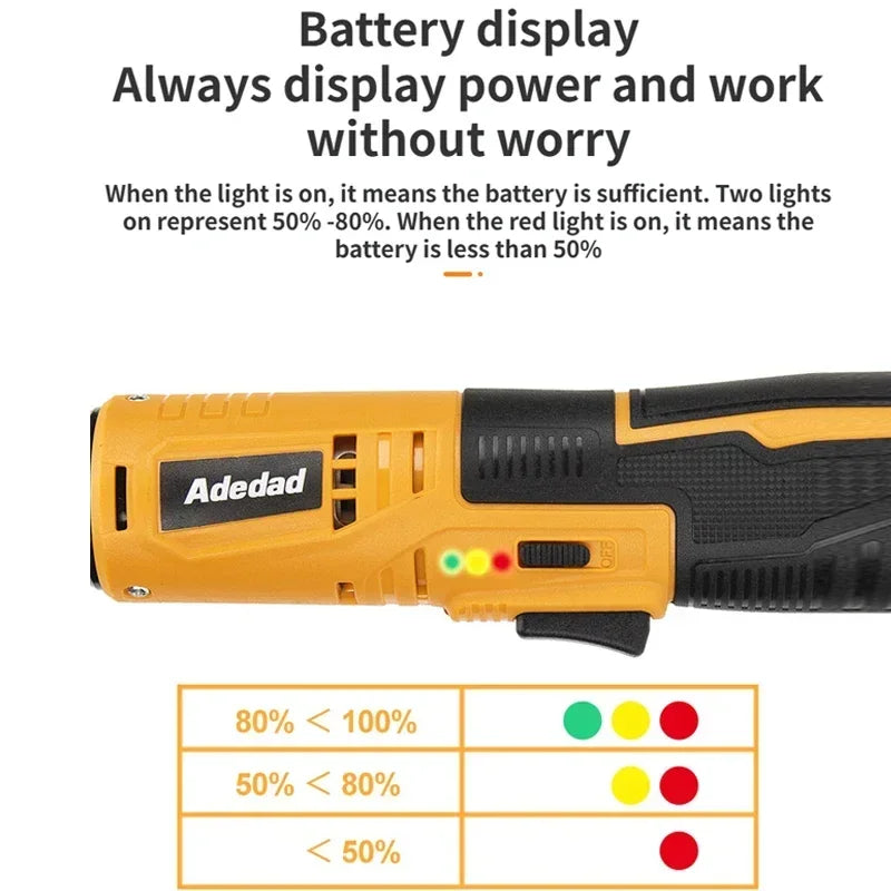 3/8 12V Rechargeable Electric Wrench,Ratchet Set, Angle Drill, Screwdriver To Remove Screw Nut, Automobile Maintenance Tool