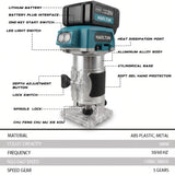 HAOLTON Makita 18V Brushless Cordless Trimmer 6.0Ah Li-ion Battery Professional Milling Slotting Edge Woodworking Power Tool