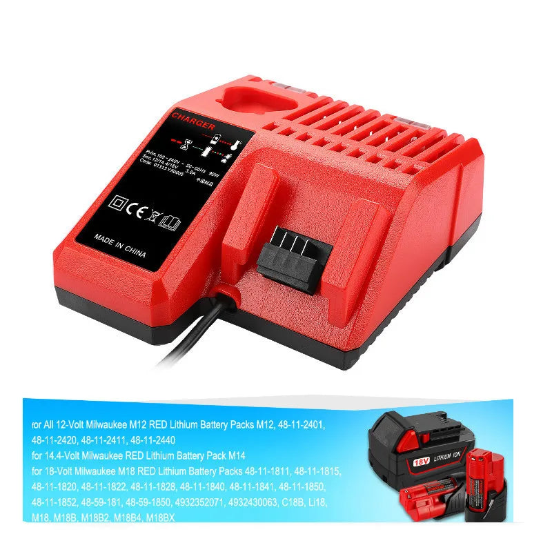3A Li-ion Battery Charger for Milwaukee for M12 M18 48-11-1815 48-11-1828 48-11-2401 48-11-2402 EU Plug 110-240V High Quality