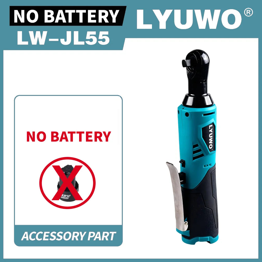 Cordless Ratchet Wrench 3/8'' Electric Rechargeable Screwdriver Removal Screw Nut Car Repair Tools For 12V/18V Battery
