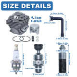 47mm Cylinder Piston Gasket Kit For Stihl MS361 MS 361 Decompression Valve Chainsaw Replacement Spare Tool Part