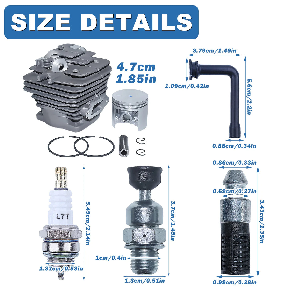 47mm Cylinder Piston Gasket Kit For Stihl MS361 MS 361 Decompression Valve Chainsaw Replacement Spare Tool Part