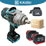 KAUSU 1/2 Inch Electric Impact Wrench Brushless Max 2500N.m Cordless Rechargable Wrench Power Tool For Makita 18V Battery