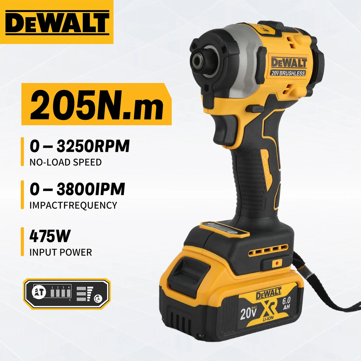 DeWalt DCF850 Brushless 20V Lithium-ion Screwdriver, Drill, and Car Repair Power Tool （no battery）