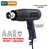 2000W Industrial Electric Hot Air Gun Digital Display Car Film Heat Gun Air Dryer for Soldering Thermal Blower Shrink Wrapping