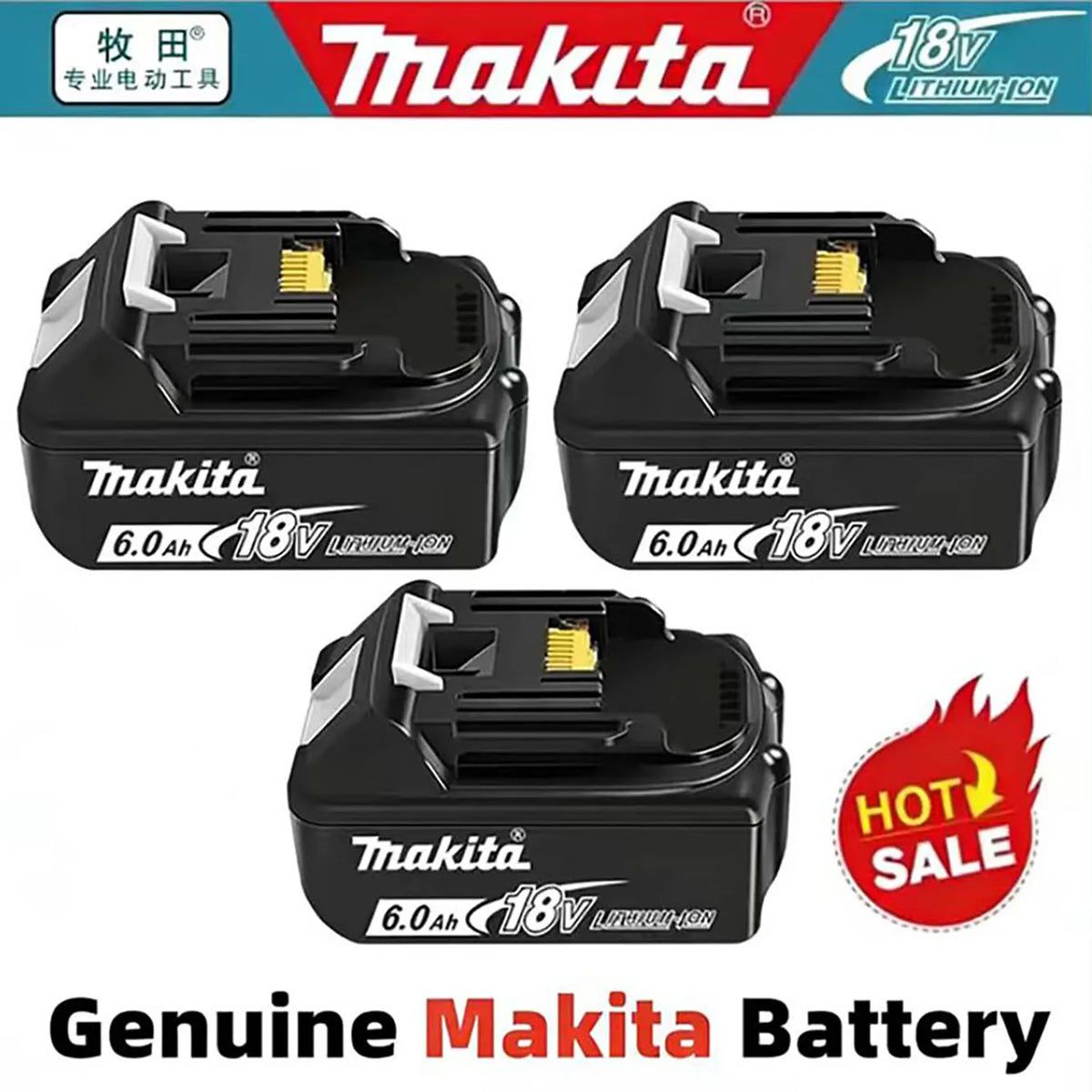 NEW Original Makita 18v 6Ah for Makita 18V Battery BL1830B BL1850B BL1850 BL1840 BL1860 BL1815 Replacement Lithium Battery