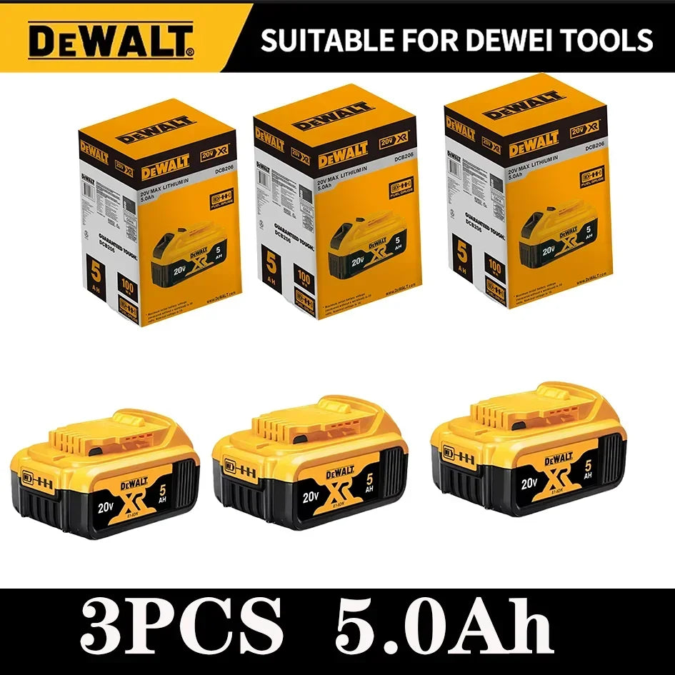 Dewalt 20V Battery 5AH 6AH 18V5.0AH Rechargeable Lithium Ion Battery, Dewalt DCB200 Power Tool Replacement Battery
