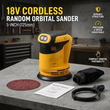 Cordless Random Orbital Sander 125mm Grinder Polishing Electric Grinding Power Tool For Makita/Dewalt/Milwaukee 18V Battery Pin
