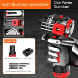 NANWEI 16.8V Brushless Electric Drill Cordless 55N.m Torque Li-ion Battery Screwdriver Power Tools for Home Improvement