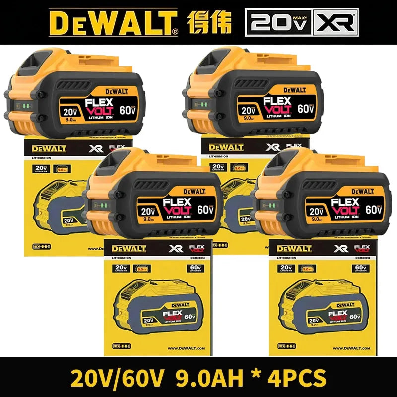 100% Original DeWALT 20V/60V 9.0Ah Power Tool Battery DCB206 DCB205 DCB200 DCF887 DCG405 DCD791 DCF922 DCF850 DCD805 Tool Batter