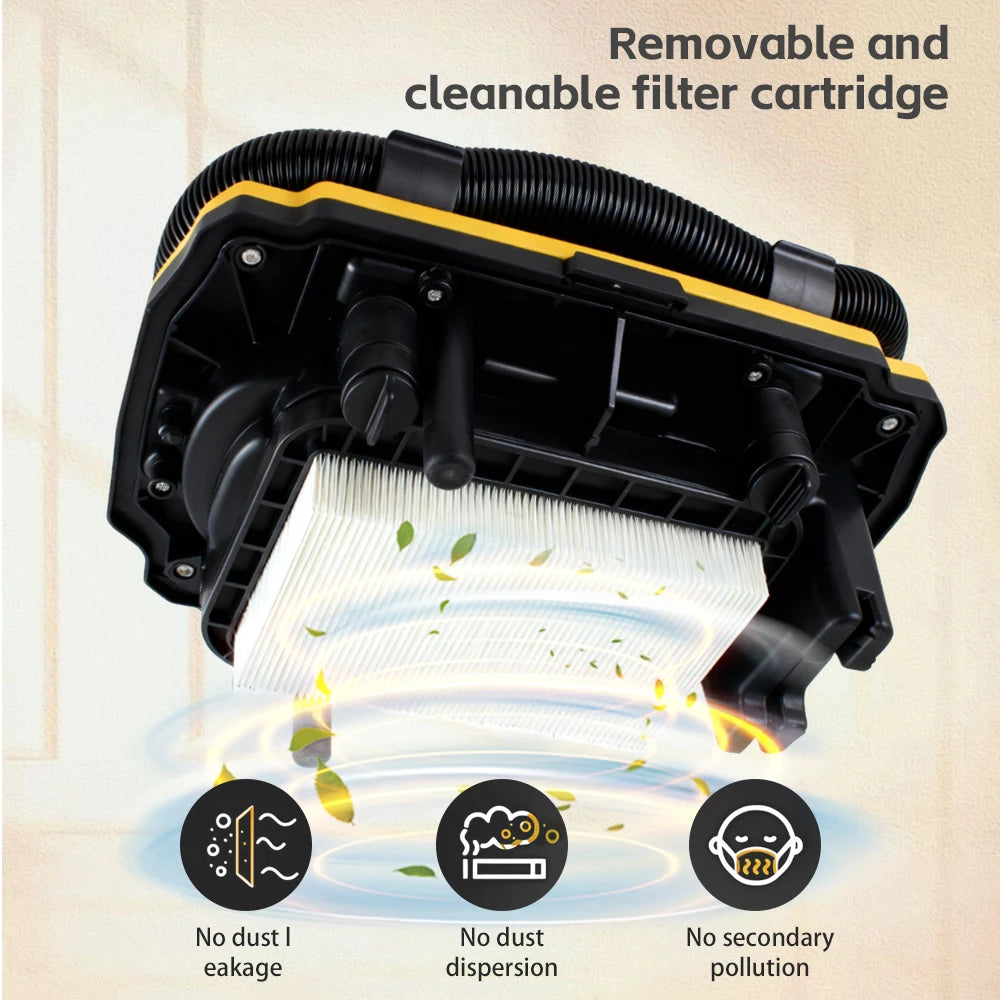 Portable Brushless Lithium-Ion Cordless Vacuum Cleaner High-Suction Wet/Dry Vacuum for DeWalt Battery Powered Cleaning