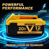 High Capacity 12.0Ah 20V Rechargeable Lithium Ion Battery for Dewalt 20V Battery Work DCB200 DCB201 DCB203 DCB205 DCB206 Tools