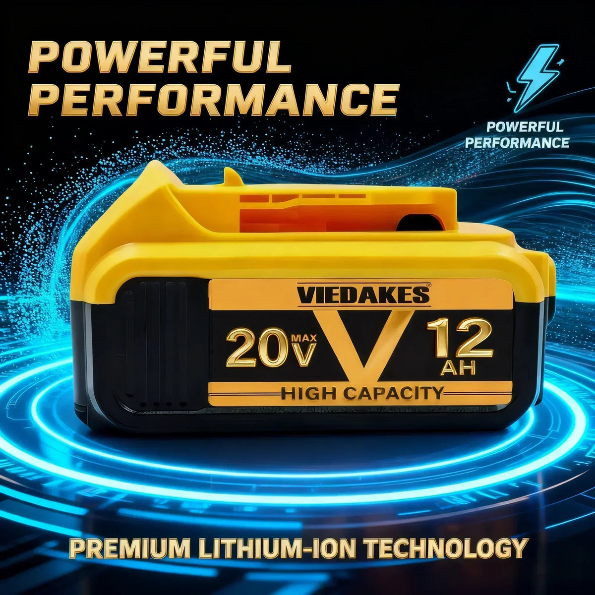 High Capacity 12.0Ah 20V Rechargeable Lithium Ion Battery for Dewalt 20V Battery Work DCB200 DCB201 DCB203 DCB205 DCB206 Tools