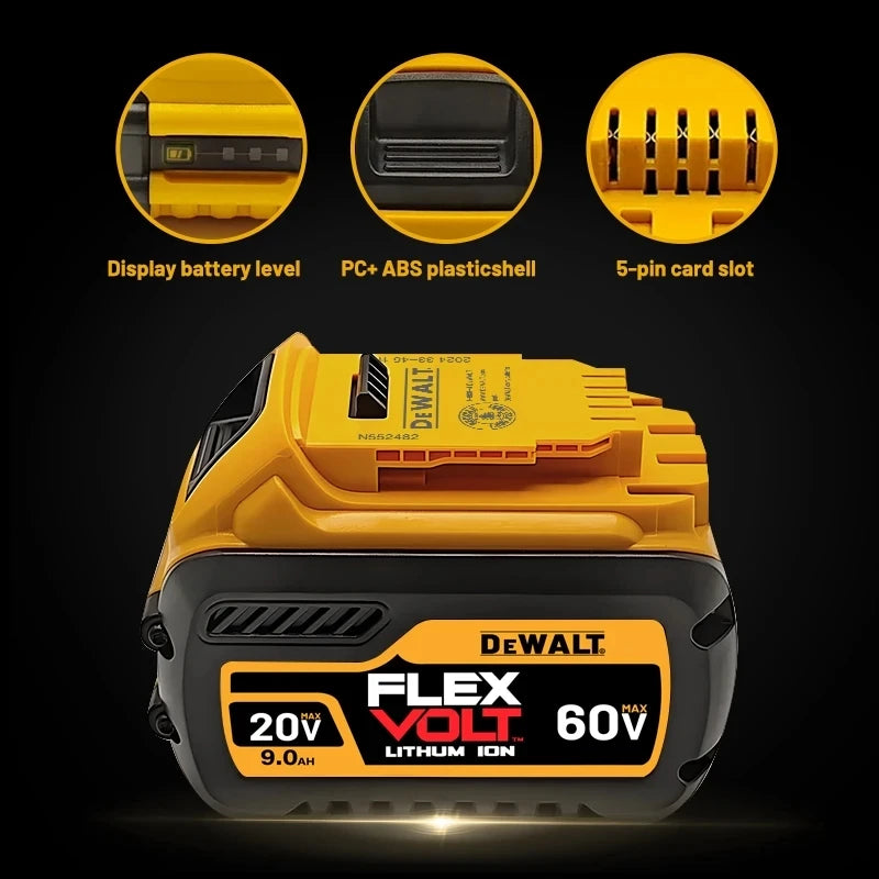 100% Original 20V 6.0Ah MAX Battery Power Tool Replacement For DeWalt DCB184 DCB181 DCB182 DCB200 20V 5A 6A 18Volt 20v Battery.