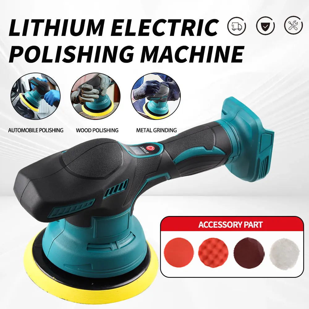 LYUWO 7000RPM Electric Car Polisher 8 Gears Cordless Auto Polishing Wax Machine Car Repair Tools Set For Makita 21V Battery