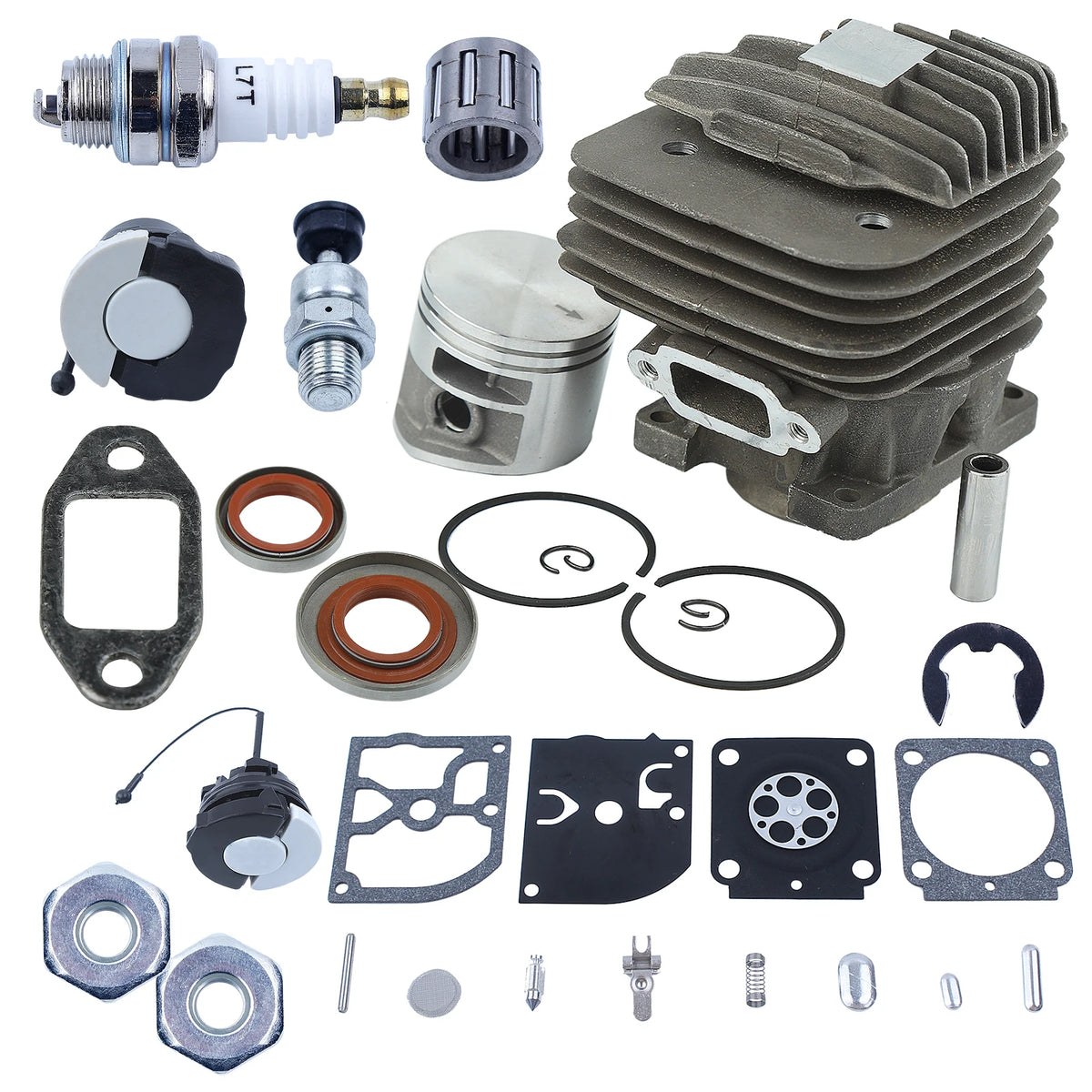 44.7mm Cylinder Piston Carb Kit For Stihl MS261 MS 261 MS261C Chainsaw Replacement 1141 020 1200 Oil Seal Gas Cap