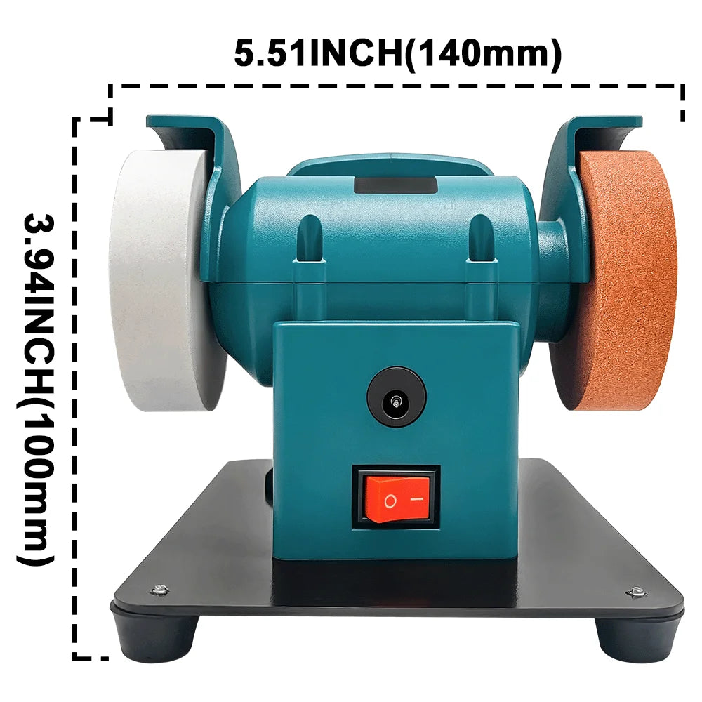 Dual-Wheel Mini Grinder Handheld PolisherCordless Electric Bench Grinder 100/120 Mesh Wheels For Makita 18V Battery(No Battery)