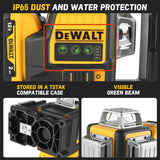 DEWALT DW089LG 12 Lines Green Laser Level 12V Cordless 3x360° with Magnetic Mount for Outdoor Leveling Tasks