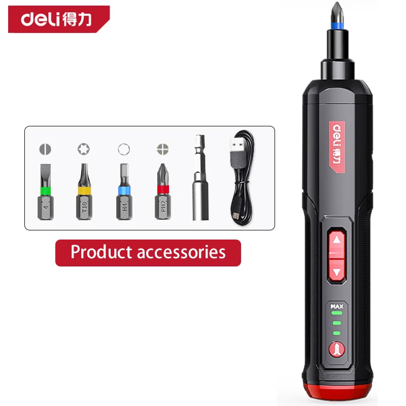 DELI-Mini Electric Screwdriver Set, Multi-function Disassembly, Torque Repair Tools Kit, Household Cordless Power Drill Tools