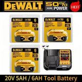 100% Genuine Dewalt 20V 6AH Battery, Rechargeable Lithium Ion Battery, Dewalt DCB200DCBL722/DCL050/DCF850Power Tool Replacement
